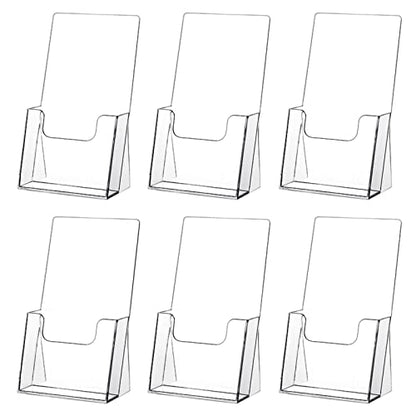 zavekia Acrylic Brochure Holder,6 packs Thicker Countertop Literature Holder Plastic Flyer Display Stand for Magazine (6 packs)