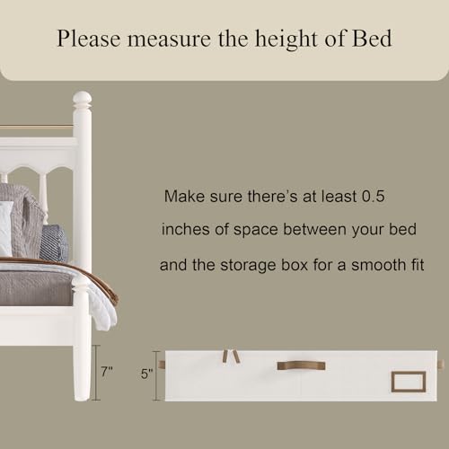 Under Bed Storage, Under Bed Storage Containers Bins for Clothes, Large Linen Underbed Closet Organization Bins, 2 Pack Collapsible Underbed Bin Dorm for Clothes, Sweater, Beige