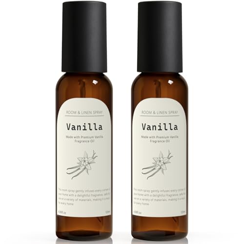 Vanilla Fragrance Room Spray, Long-Lasting Room Freshener for Home, Bathroom and Kitchen, Air Freshener Spray, Odor Eliminator, 2 x 4.06 fl oz
