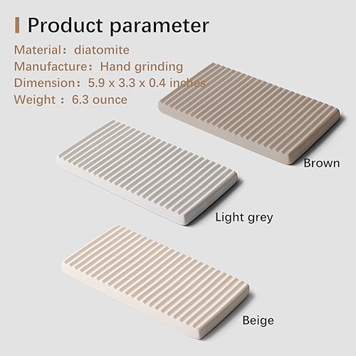 Diatomite Razor Holder for Shower,Water Absorption Fast Drying Natural Diatomite Tray for Razor Soap Shaving Cream Foam Bottle Face Wash (Beige)