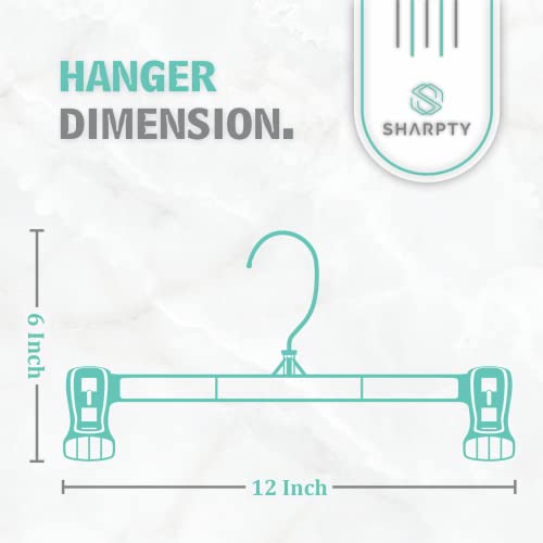 Pant & Skirt Hangers - Closet Hangers for Shorts, Shirts, Jeans, Dresses, Slacks, Coats, Clothes, Clothing, Garments & More - Durable, Space Saving & Non-Slip, Black - 10 Pack