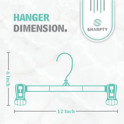 Pant & Skirt Hangers - Closet Hangers for Shorts, Shirts, Jeans, Dresses, Slacks, Coats, Clothes, Clothing, Garments & More - Durable, Space Saving & Non-Slip, Black - 10 Pack