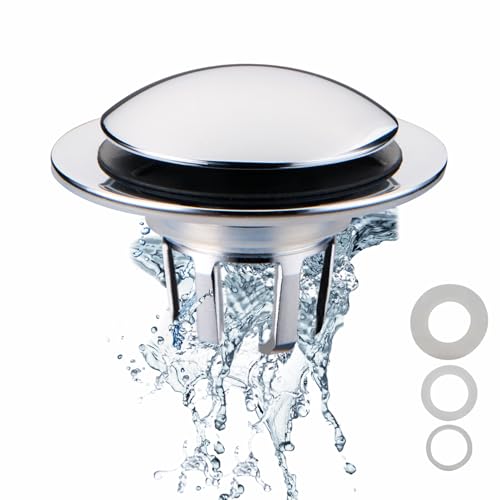 Chrome Plated Bathroom Sink Drain Stopper 1 1/8"-1... (Chrome Plated | Brass)