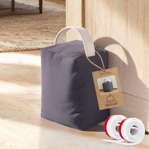 Weighted Door Stopper 5.5 lb - Heavy Duty Fabric D... (Charcoal Grey)