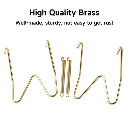 12 Piece Plate Hangers, 6/8/10 Inch Invisible Brass Wall Plate Hangers, Comes with 16 Piece Wall Hooks for Decorative Plates