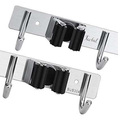 Broom Hanger Wall Mounted, 2PCS Mop and Broom Hold...