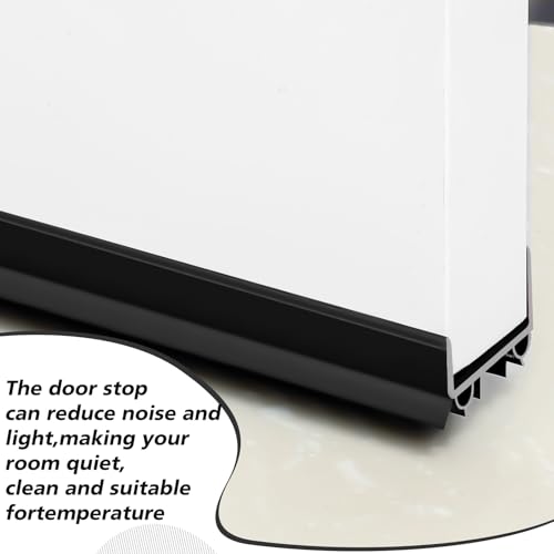 Lineshading 2 Sets Door Sweep Plastic PVC 1 3/4" x 36" Slide on Bottom Exterior Door Seal Strip for Weather Stripping Draft Stopper (Black)