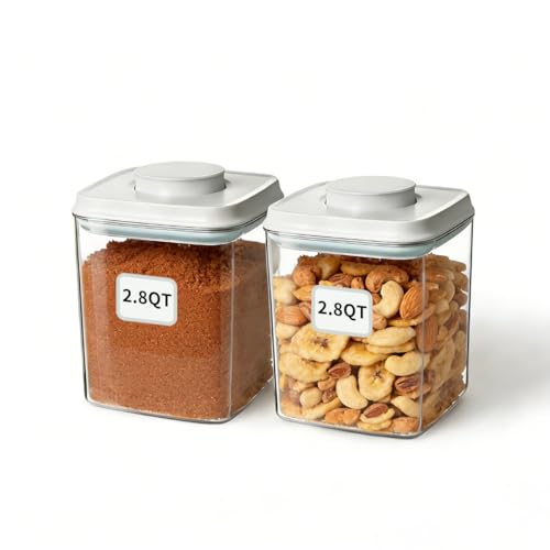 Airtight Food Storage Containers Set with One-Touc... (2.8QT*2)