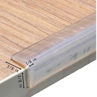Edge Protector 100% Silicone, Baby Proofing Thin Corners Clear Guards, Pre-Tape Adhesive Soft for Kids Safety, Child Table Cabinets Furniture Bumper, 12 FT