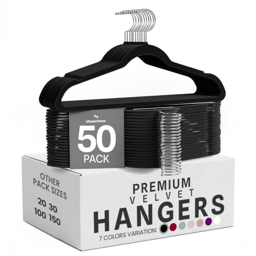Utopia Home Velvet Hangers 50 Pack – Luxury Non-Sl...