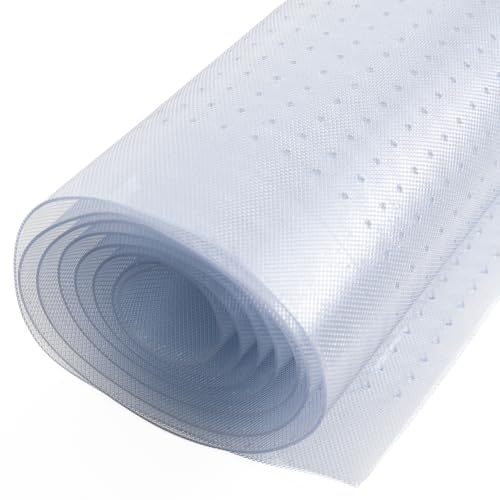 RESILIA Industrial Deep Pile Carpet Runner - Crosshatch Pattern Non Slip Carpet & Rug Protector Mat, Waterproof Clear Plastic Vinyl Floor Covering, 30 Inches Wide x 6 Feet Long, Made in The USA