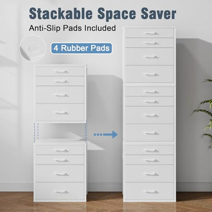 Espelism Closet Drawers with 4 Fabric Drawers, Stackable Closet Organizer | Storage dresser for clothes, accessories and essentials. Ideal for bedroom, office and dorm organization.