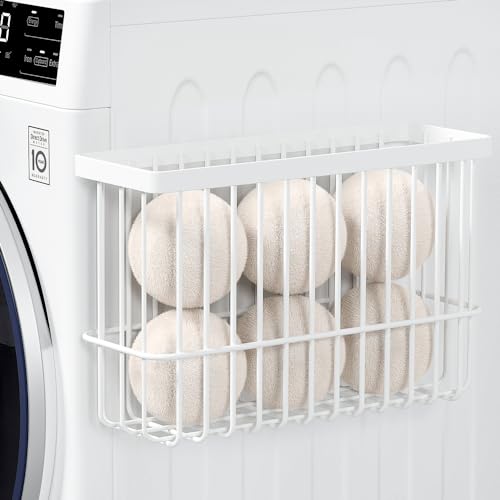 Moryimi Magnetic Dryer Ball Holder for Laundry Room Organization | Magnetic Lint Bin for Laundry Room, Iron Dryer Ball Container for Laundry Room Organization and Storage (No Balls)