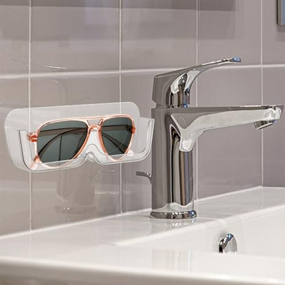 Willinglong 6 Pcs Sunglasses Wall Organizer Plastic Sunglasses Holder Display Stand Eyeglasses Storage(Clear)