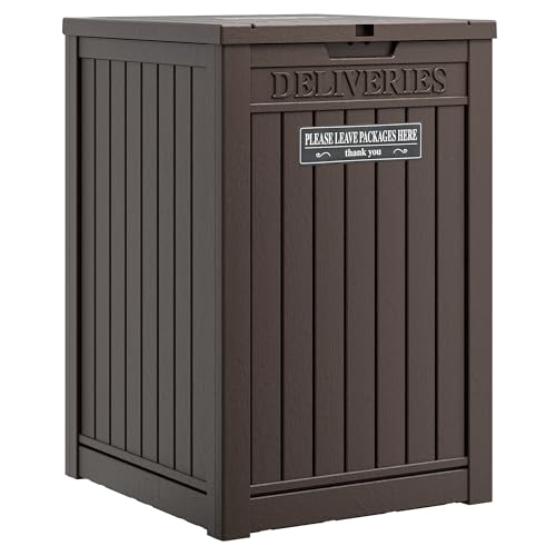 Package Delivery Box for Outside, Waterproof Outdo... (Brown | Resin)