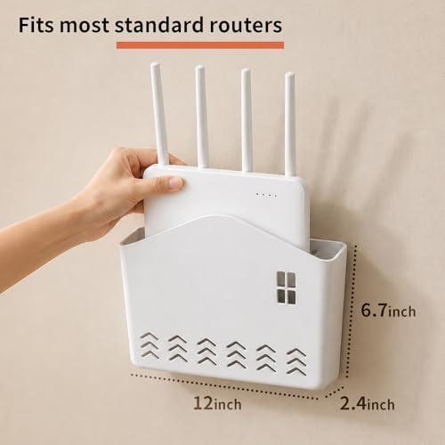 Router Box Hider for Wall Mount, WiFi Modem Box Hider with Cable Management