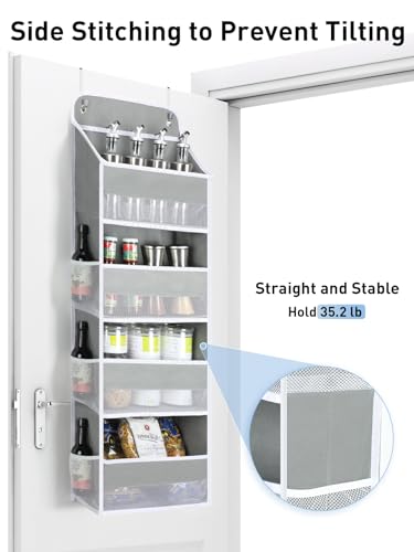 Yecaye 1 Pack Over the Door Organizer, 35.2lbs Load Toy Stuffed Animal Storage, Swing-proof Hanging Bathroom Organizers and Storage for Nursery Newborn Baby Essential Stuff Dorm Room Essentials