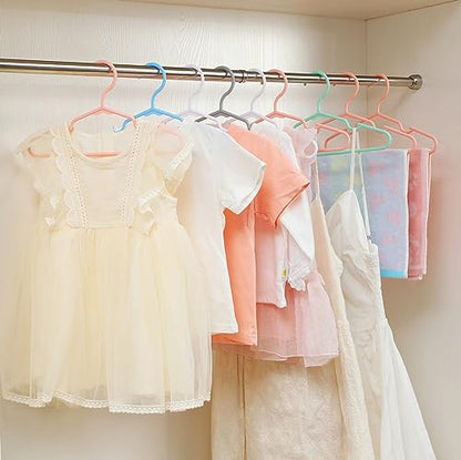 100 pcs White Baby Nursery Closet Hangers,Non-Slip Laundry Infant Pant Hanger for Newborn Clothes,Ultra-Thin Child Coat Hanger for Girl Boy Toddler Kids