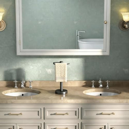 Hand Towel Holder Stand Countertop, Pro Max Matte Black | Towel Rack Free Standing Towel Bar Hanger for Bathroom Kitchen