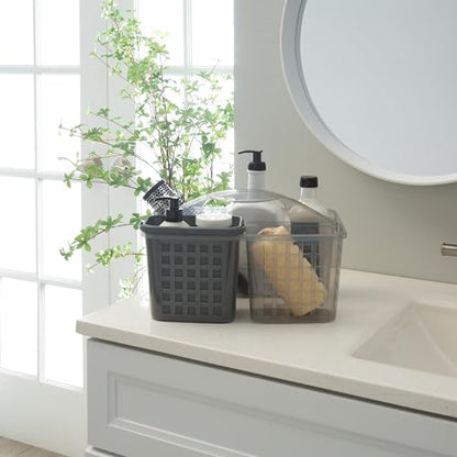 Bath Bliss 2 in 1 Portable, Bathroom Shower Caddy for Shampoo, Conditioner, Soap, and Cosmetics, in Grey Bath Tote (26118-GREY)