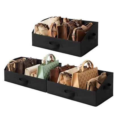 GRANNY SAYS Trapezoid Closet Storage Bins, Large, Black, 3-Pack | Shelf Storage Baskets, Clothes Storage Bin, Closet Organizer and Storage Bins, Clothing Bins for Closet Shelves