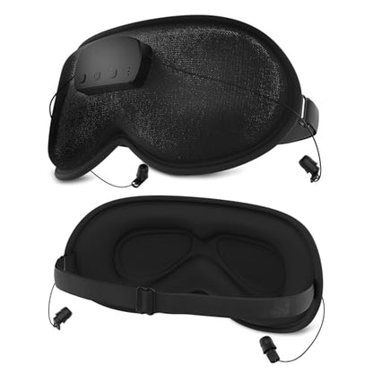 Adjustable Bluetooth Sleep Mask,3D Block Headphones Side Sleeper Travel Nap Black