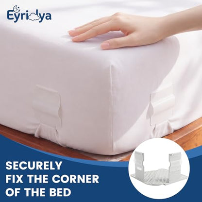 Sheet Holders – 4 Pack Bed Sheet Holders for Corners, Sheet Fasteners for Keeping Sheets from Slipping, Fitted Sheet Holder for Mattress (Beige) | Sheet Holders - Sleep Soundly Without Worrying About Lifted Sheets.