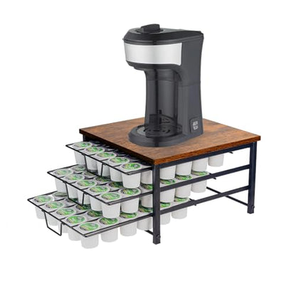 3 Tier Coffee Capsule Storage Drawer,Coffee Pod Holder for K Cups,90 Capacity Coffee Capsule Storage Organizer Holder,Office or Home Kitchen Counter Organizer