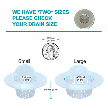 25 Pack, Hair Catcher for Bathroom Sink or Bathtub, White, Large