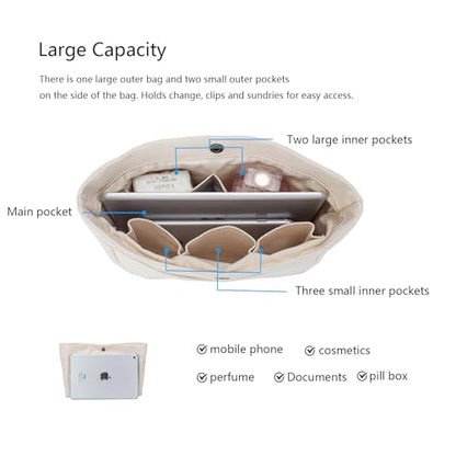 YONEBN waterproof Storage Bag Lightweight Large Capacity nylon Bag Inner Bag Handbag Organizer