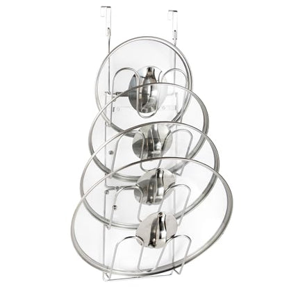YQh The-Cabinet Pot Lid Organizer,Door Mounted Pot cover rack,Pot Lid Storage,Cabinet-Hanging Type Pot Lid Rack,304 stainless steel Pot cover support in kitchen, cabinet and food cabinet