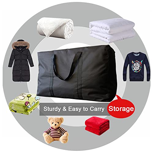 Extra Large Moving Bags with Strong Zippers & Carrying Handles, Storage Bags Storage Totes for Clothes, Moving Supplies, Space Saving, Oversized Storage Bag Organizer for Moving, Traveling (4 Pack)