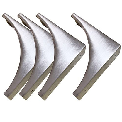 Corner Guards, Metal Corner Protectors for Furniture, Vintage Decorative Corner Guards for Box Table Doors Wood Furniture Edge Cover Safety Guard Pack of 4 Brushed Silver Finish Corner