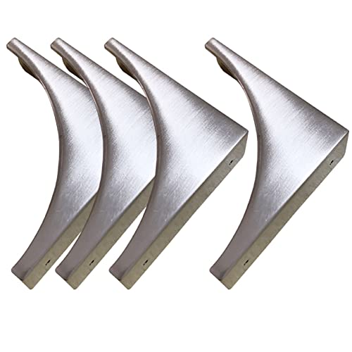 Corner Guards, Metal Corner Protectors for Furniture, Vintage Decorative Corner Guards for Box Table Doors Wood Furniture Edge Cover Safety Guard Pack of 4 Brushed Silver Finish Corner