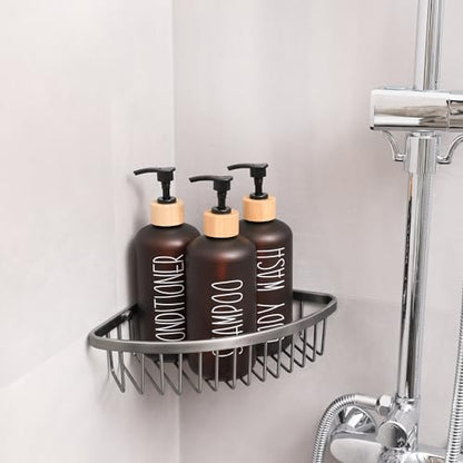 Amber Shower Dispenser Set | Contains 3 PET Plastic Bottles, Shampoo and Conditioner Dispenser for Shower, Perfect for Modern Bathroom Decor
