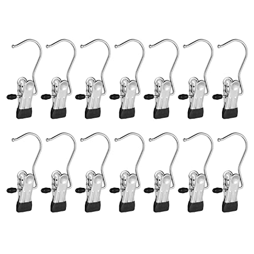 30 Pack Boot Hanger Legging Organizer for Closet, Boot Holder, Hanging Clips, Portable Multifunctional Hangers Single Clip Space Saving for Jeans, Hats, Tall Boots, Towels(Black)