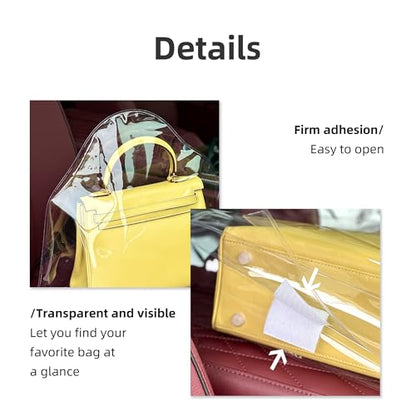 DGAZ Clear Dust Bags for Luxury Handbags | Waterproof Purse Storage Bag,Lightweight Handbag Protector