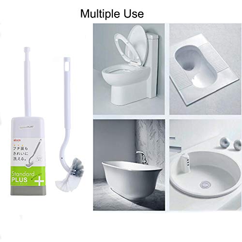 Marbarsse Bathroom Toilet Bowl Brush and Holder, Curved Design Toilet Brush for Deep Cleaning Under Rim, Best Toilet Brush Set, Easy Handy CompactToilet BowlCleaner Brush for Bathroom, 2 Pack