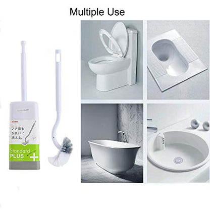 Marbarsse Bathroom Toilet Bowl Brush and Holder, Curved Design Toilet Brush for Deep Cleaning Under Rim, Best Toilet Brush Set, Easy Handy CompactToilet BowlCleaner Brush for Bathroom, 2 Pack