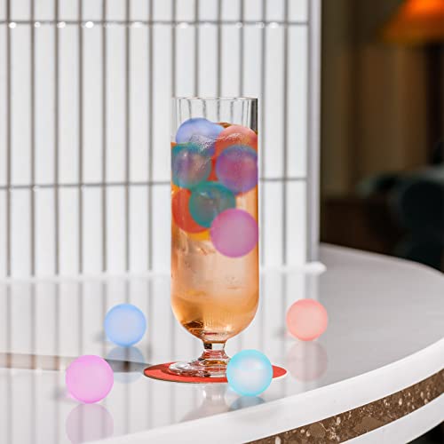 Reusable Ice Cubes for Drinks, Color-Changing Round, 100 Pack | BPA-Free Plastic Cubes, No Diluting, Refreezable, Fake Ice Look, Chilled Beverages, Coffee Bars, House Party Drinks