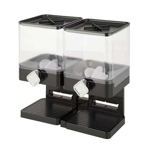 Honey-Can-Do Zevro Compact Dry Food Dispenser, Dual Control, Black/Chrome