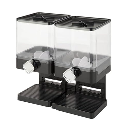 Honey-Can-Do Zevro Compact Dry Food Dispenser, Dual Control, Black/Chrome