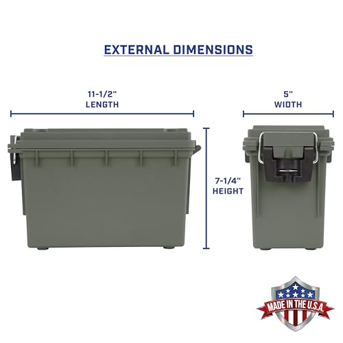 12626 Ammo Storage Box, Stackable .30 Cal Field Bo... (Green | Plastic)