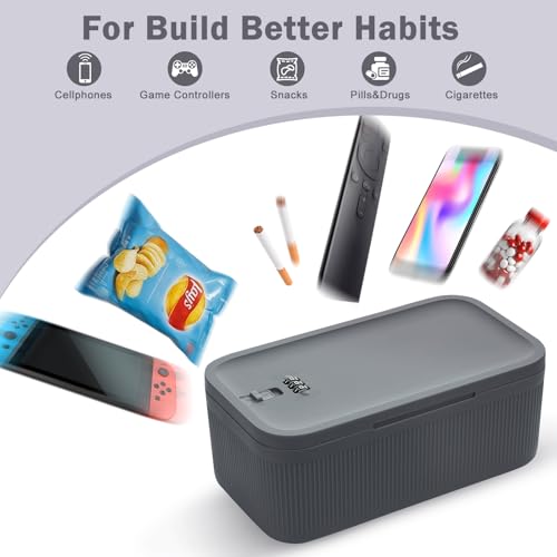Lockable Storage Box, Small Lock Box with Combination Code for Phone/Medicine Safe/Food Home/Refrigerator/Office/Personal Items/Travel/Gift,9.25 x 5.04 x 3.62’’