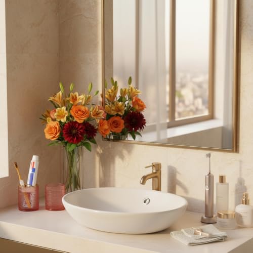 Pink Glass Toothbrush Holder, Bathroom Toothbrush Holder Set, 2pcs 10oz Tumbler Cup, Toothbrush and Toothpaste Holder with Gold Divider, Bathroom Storage Canisters Organizer for Decor