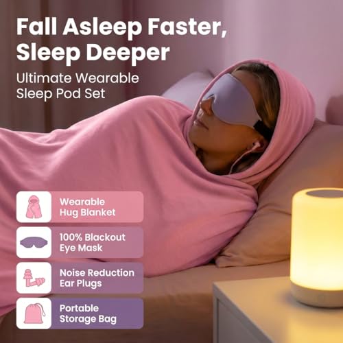TailWaggers 2026 New Wearable Sleep Pod Hug Blanket, A Deeper Sleep Set, Portable Travel Nap Kit for Camping, Travel& Daily