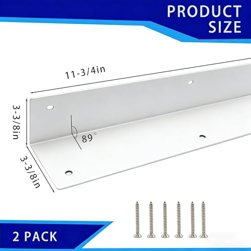 2 Pack White Stainless Steel Corner Guards, 3 3/8" x 3 3/8" x 11 3/4" | Metal Siding Corner Protector, 89° Angle, Outdoor Protection for Exterior Walls, Fences & Pavilions