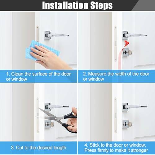 Draft Seal Tape for Doors and Windows 2 in x 20 Ft Silicone Weather Stripping Extra Thick 2mm Door Seal Strip with Strong Adhesive Draft Insulation Stopper Side Seal - Clear