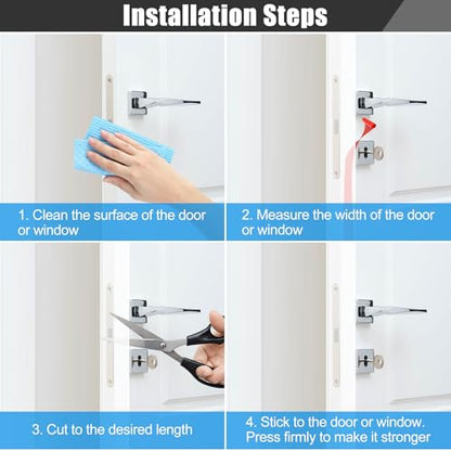 Draft Seal Tape for Doors and Windows 2 in x 20 Ft Silicone Weather Stripping Extra Thick 2mm Door Seal Strip with Strong Adhesive Draft Insulation Stopper Side Seal - Clear