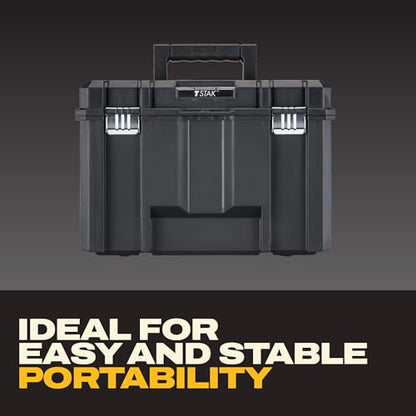 DEWALT TSTAK Tool Box, Extra Large Design, Removable Tray for Easy Access to Tools, Water and Debris Resistant (DWST17806)